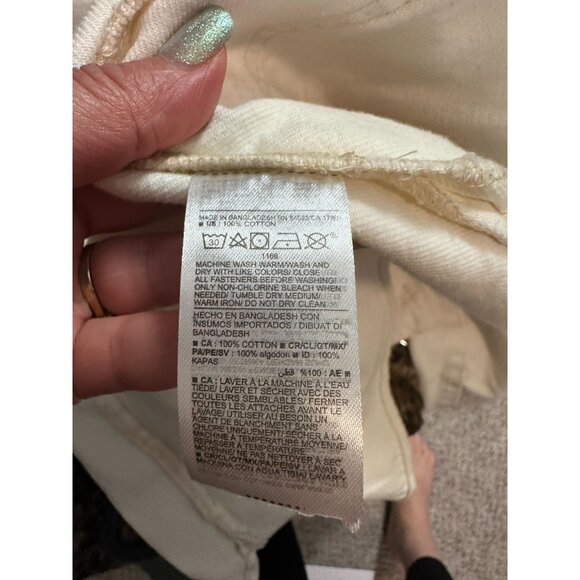 Old Navy Cream Jacket Women's S/M Denim Workwear Shacket Barn Chore Workwear - Picture 8 of 8